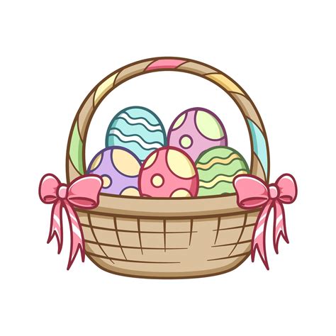 Easter Basket Full Of Eggs Cartoon Clipart Vector Art At Vecteezy