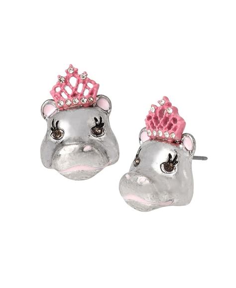 Betsey Johnson Hippo Stud Earrings Macys