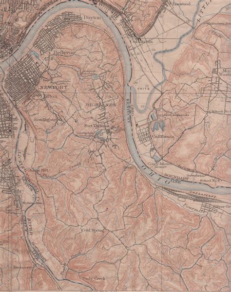 1912 Map Of Northern Campbell County Kentucky Kentucky