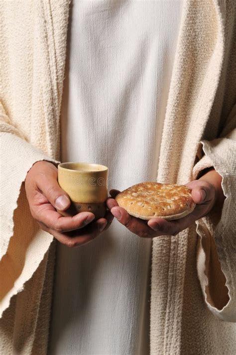 Jesus Holding A Bread And A Wine Stock Image Image Of Faith Church