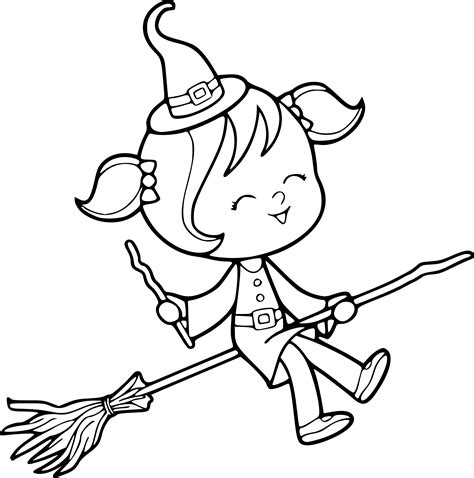 Coloriage petite sorcière gratuit à imprimer