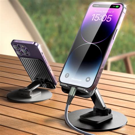 Lisen Rotatable Cell Phone Stand Holder For Desk Foldable Iphone Stand