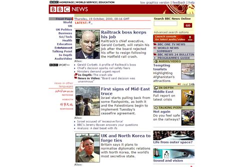 How The Bbc News Website Has Changed Over The Past Years Bbc News