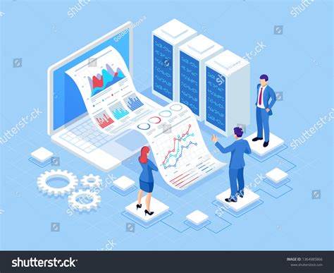 Isometric Concept Business Analysis Analytics Research Stock