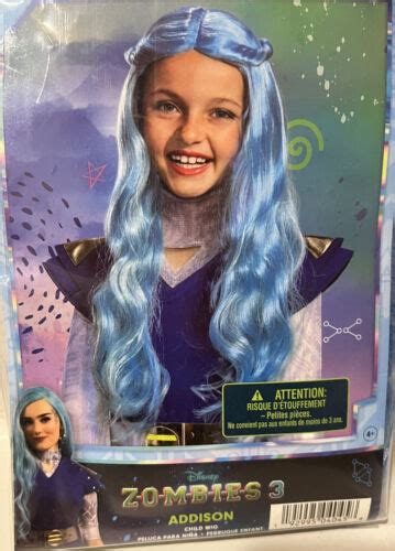 Disney Zombies 3 Addison Alien Costume Halloween Child Blue Wig Girl Ebay