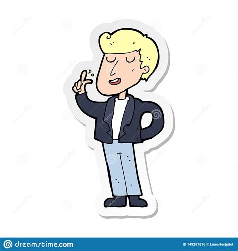 Sticker Of A Cartoon Cool Guy Snapping Fingers Stock Vector