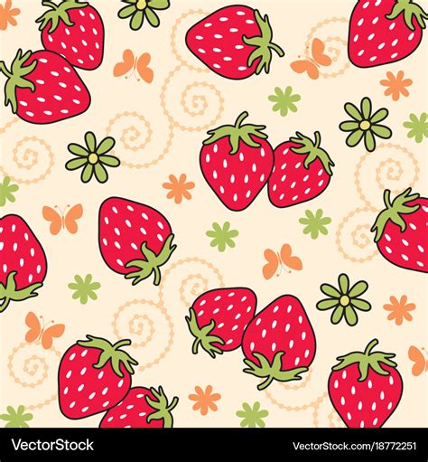 Strawberry Pattern 03 Royalty Free Vector Image