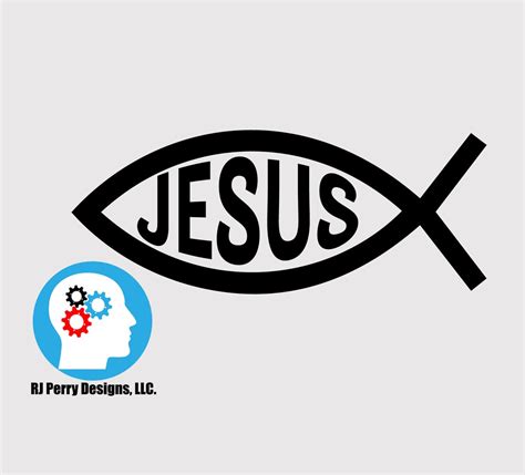 Jesus Fish Logo Jesus Logo Vinyl Decal Full Color Multiple Sizes For