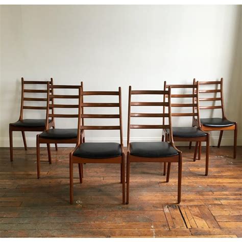 Kai Kristiansen Ladder Back Dining Chairs Set Of 6 Chairish