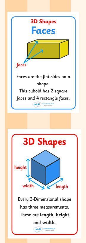 Twinkl Resources 3d Shape Properties Display Posters Classroom