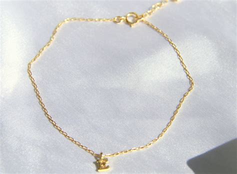 Initial Anklet Gold Initial Letter Anklet Personalized Etsy