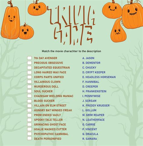 Halloween Trivia Game Printable Printable Word Searches