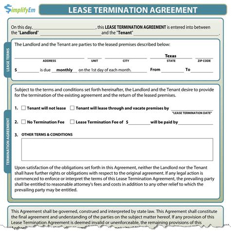 Lease termination forms are meant to be the final step in any leasing process. Texas Lease Termination