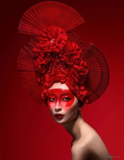 50 Creative Fashion Photography Examples From Top Photographers Red Fashion Headdress Artist