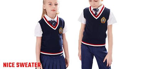 Sleeveless Unisex Sweater Vest School Uniforms Design With Picture Primary