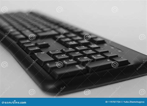 Top View of Full Size Desktop Computer Keyboard Isolated on White