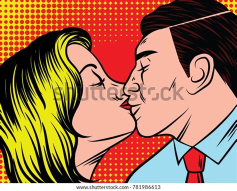 Vector Illustration Kissing Couple Love Couple Stock Vector Royalty Free 781986613 Shutterstock