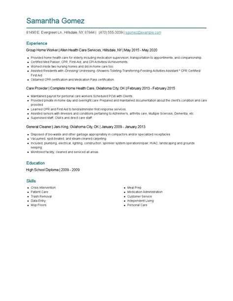 Group Home Worker Resume Examples And Tips Zippia