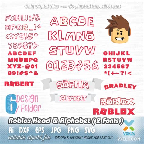 Roblox Head With Alphabet Image Fonts Roblox Birthday Template
