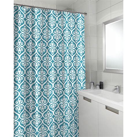 Hamilton Teal Shower Curtain With Hooks At Home