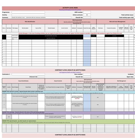Prince Risk Register Template Excel Project Management Templates Images