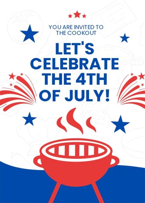 4th Of July Invitation Template In Publisher Psd Pages Word