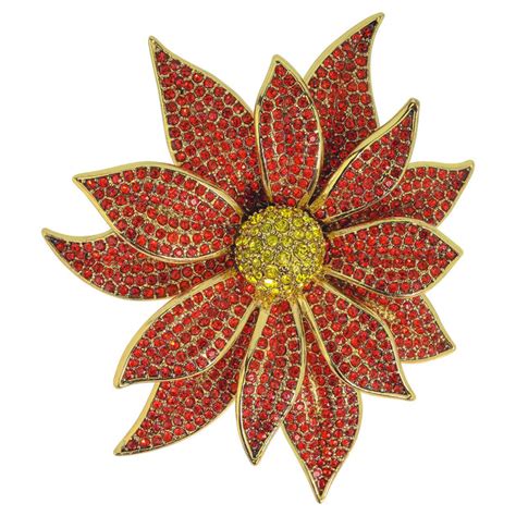 Heidi Daus Holiday Wishes Crystal Flower Pin