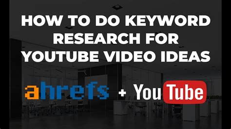 How To Do Keyword Research For Youtube Videos Tyler Horvath Youtube