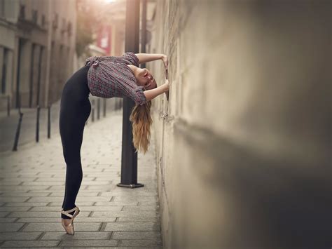Ballerina Girl Bending Her Body Through Wall Hd Wallpaper Wallpaper Flare