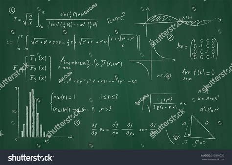 Some Mathematical Equations On A Blackboardmathematics Stock Photo