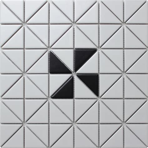 Modular tile patterns take the guesswork out of the random look. 2'' Matte Single Windmill Pattern Porcelain Triangle ...