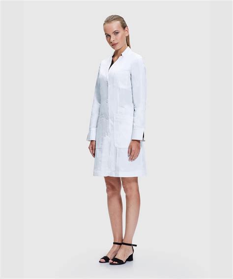 Dr10 Dr James Lab Coat Women Tailored Fit Fold Back Cuff White 35