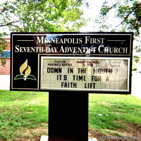 Church Sign For Minneapolis First Seventh Day Adventist Church Mn