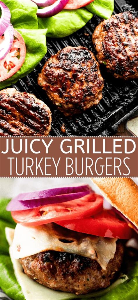Juicy Grilled Turkey Burgers With Lettuce Tomatoes And Onions On The Grill