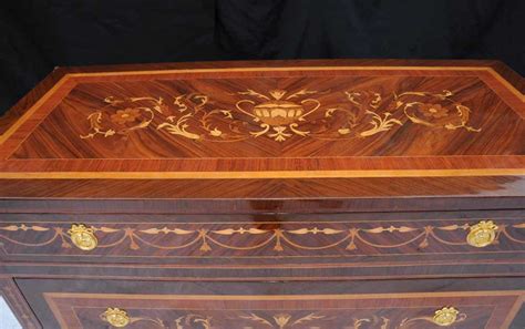 Regency Sheraton Chest Drawers Commode Marquetry Inlay Furniture