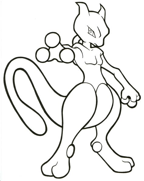 Mewtwo Pokemon Drawing Sketch Coloring Page