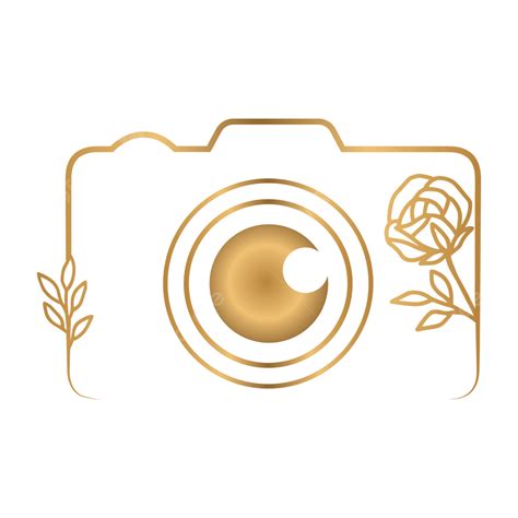 Golden Floral Camera Photography Logo Golden Floral Camera Floral