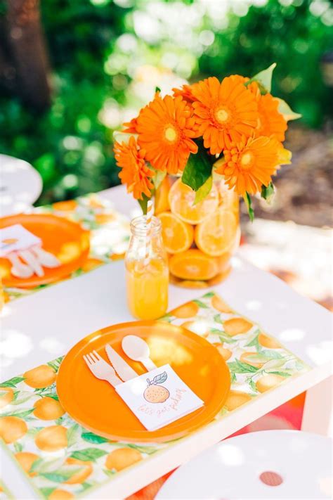 Orange Picking Party Fun And Confetti Baby Shower Decorations