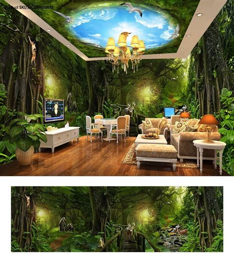 Deep Forest Forest Theme Space Entire Room Wallpaper Wall Mural Decal