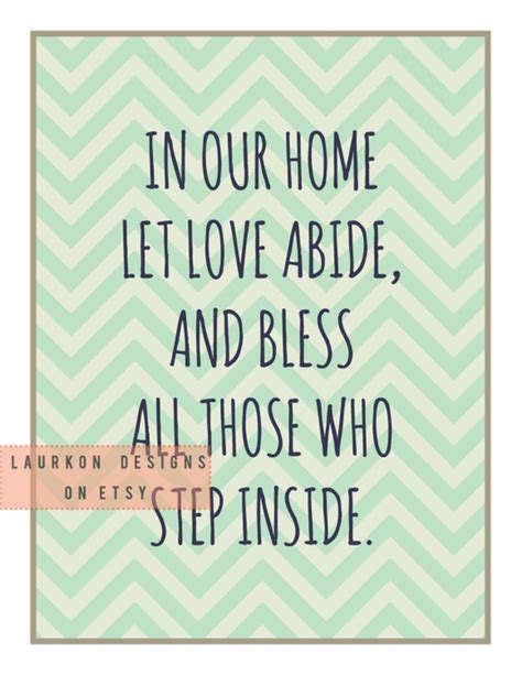 Items Similar To Printable Quote In Our Home Let Love Abide And