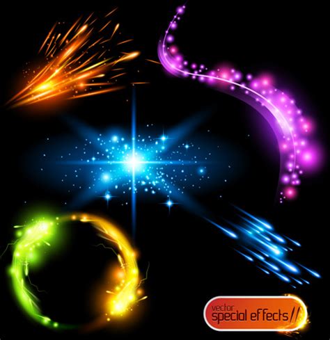 Colored glowing light effects vector Vectors graphic art designs in ...