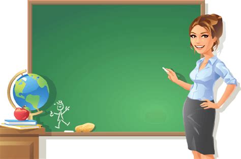 Female Teacher At Blackboard Clipart Teacher Education Female
