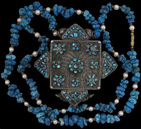 Tibetan Silver And Turquoise Amulet Box Michael Backman Ltd