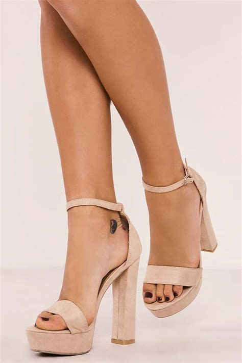 Nude Faux Suede Platform Barely There Heels In The Style Ireland