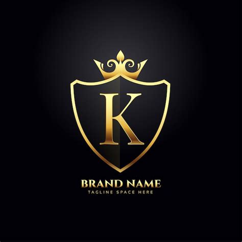 Free Vector Letter K Luxury Logo Concept With Golden Crown