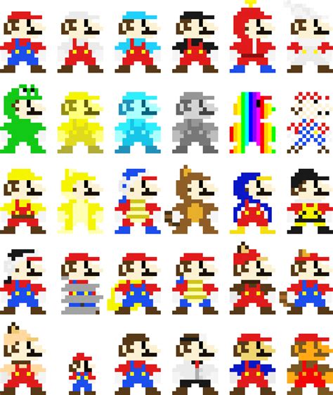 Super Mario Power Ups Costumes Pixel Art Maker