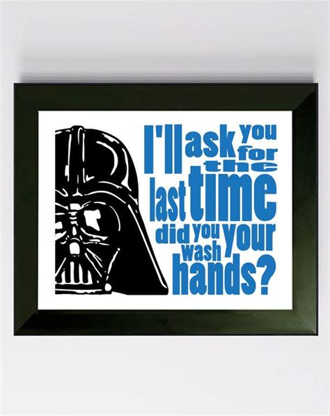 Darth Vader Starwars Bathroom Typography Wash Your Etsy Star Wars Classroom Star Wars