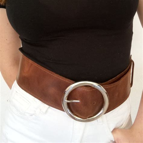 Brown Wide Leather Belt Womens Leather Belt Dress Belt Etsy Uk