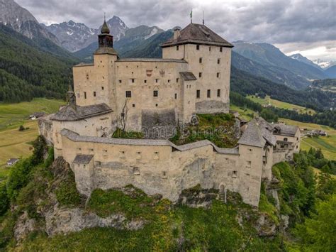 Drone View At Tarasp Castle In The Swiss Alps Stock Image Image Of