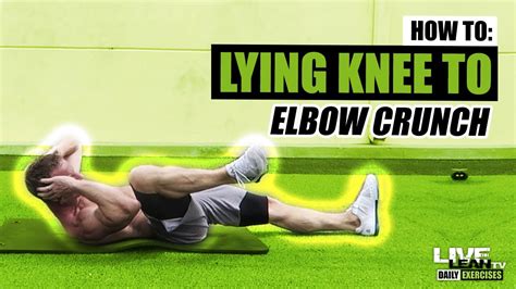 How To Do A Lying Knee To Elbow Oblique Crunch Exercise Demonstration